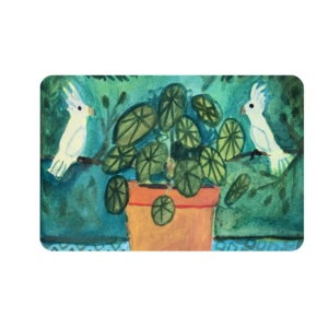 Hippe Planten Kaart A6 | Hippe Pannekoekplant Ansichtkaarten met kaketoes | Kleurige Vogel Wenskaarten voor volwassenen