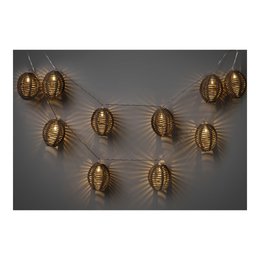 Lampa łańcuchowa LED Carlisle, polirattan/metal, naturalny/czarny