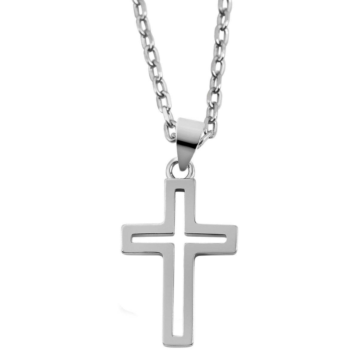 "Masih" 925/- echt zilveren kruishanger, 925/gerhodineerd (zonder ketting)