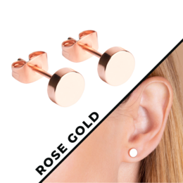 Small stainless steel ear studs in gold, rose gold & silver • 6mm • nickel-free / minimalist / sustainable