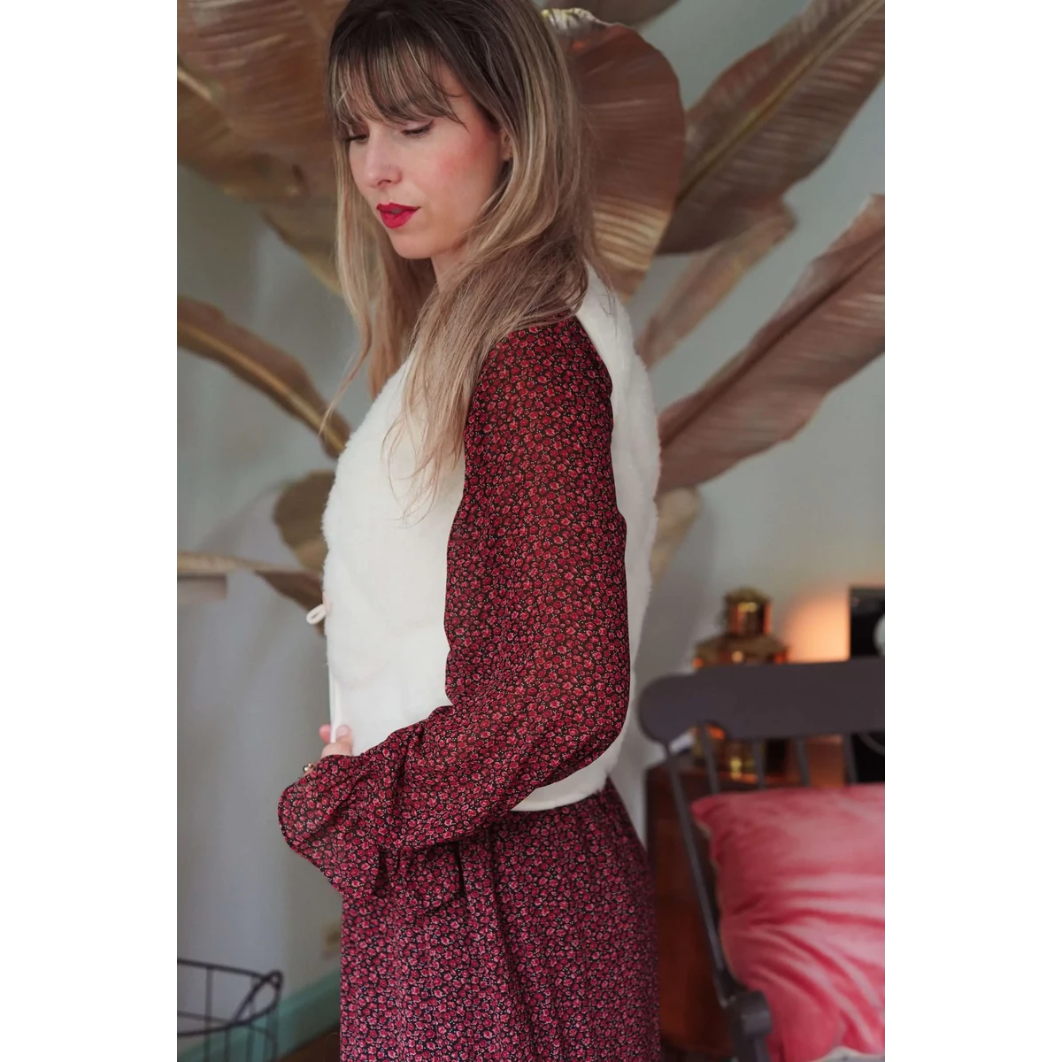 Wool Vest - Flat White Bubble Shorty