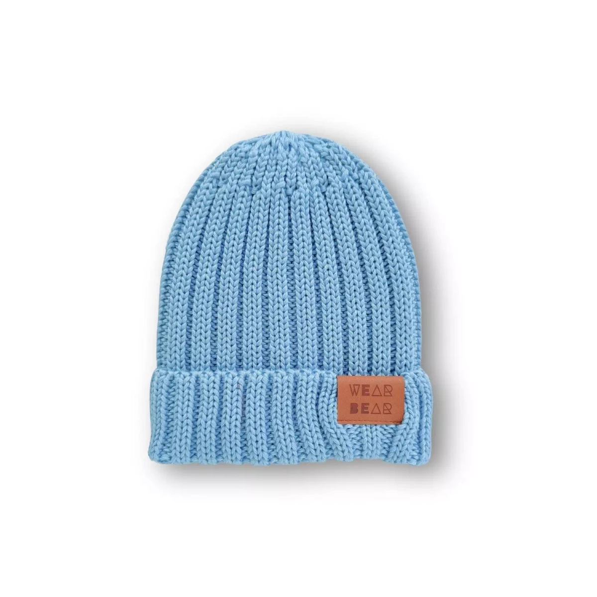 Merino Muts Ribgebreid Lichtblauw