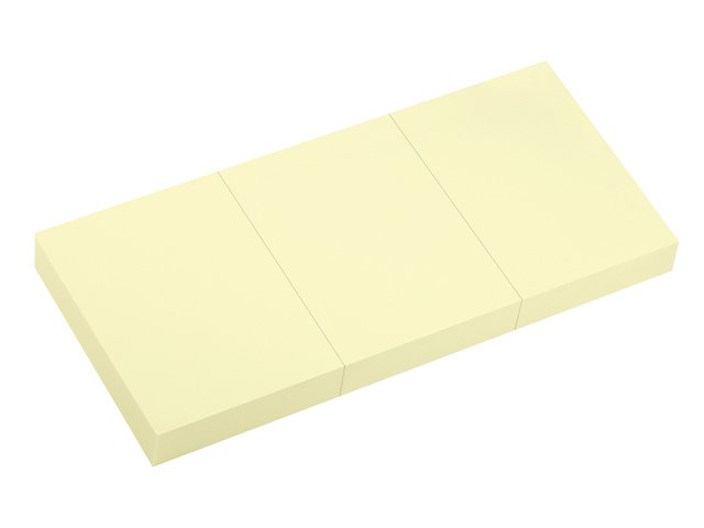 Info notities 50x40mm geel 3 blokken a 100 vel
