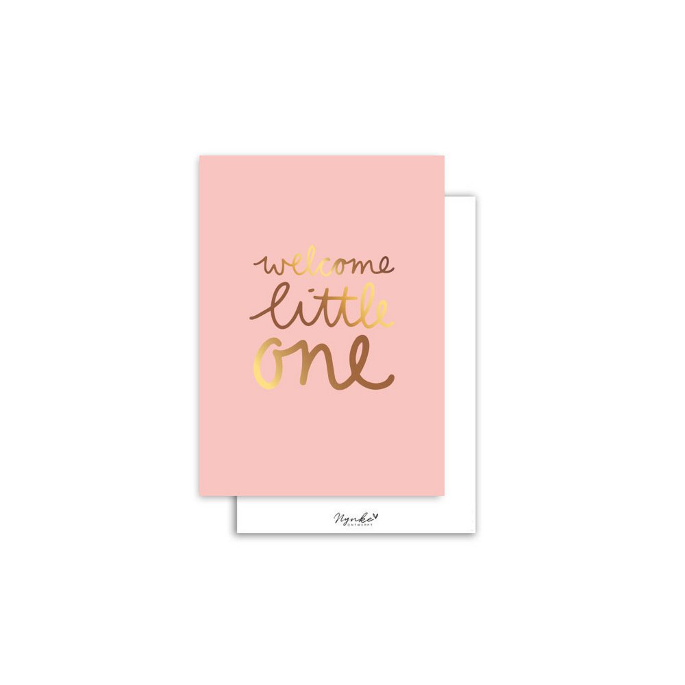 Karte | Mit goldener Folie kleine kleine - rosa