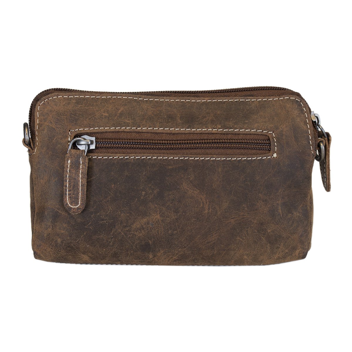 Schultertasche - Gürteltasche - Clutch aus schwarzem Büffelleder - 3 Farben Leder