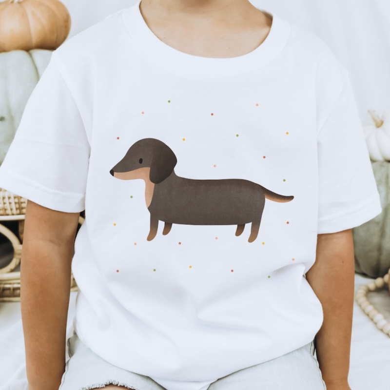 T-Shirt Enfant Dackel BIOBAUMWOLLE - Chemise Niedliches Hunde für Kinder - Chemise Enfant