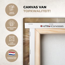 Lærredsmaleri - vægdekoration - blomster - lyserød - moderne - beige