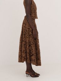 Lovers Brown Velvet Lace Occasion Skirt