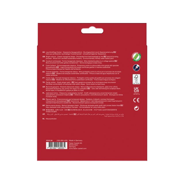 Colored pencils FC hexagonal in cardboard case of 24 pcs.