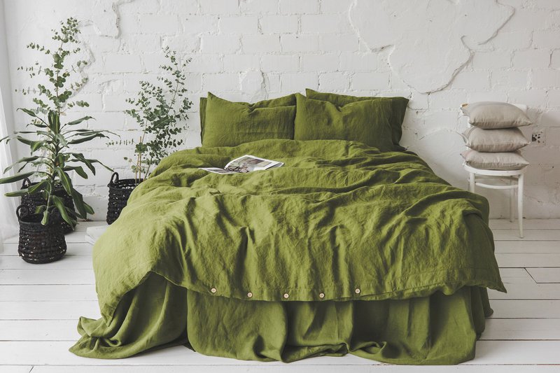 Linnen beddengoedset voor VK/EU in verschillende kleuren en maten