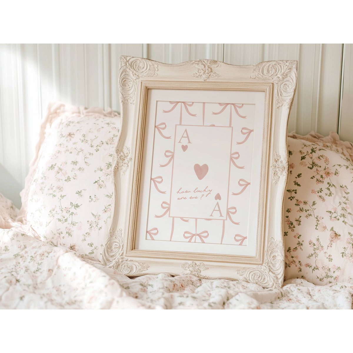 Wie viel Glück haben wir? Pink Bow Poster, Mädchenzimmerplakat, Mädchen Zitatplakat, Mädchenzimmerabdruck, Coquette -Mädchen Kindergarten, Mädchenzimmerdekoration