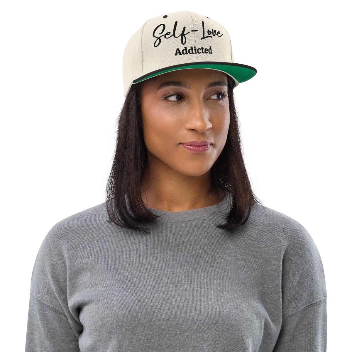 Self Love Addicted Snapback Hat med broderi