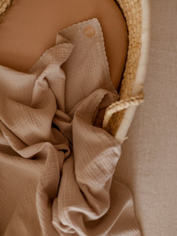Fasciatoio per bebè/mussola a triplo strato - Beige