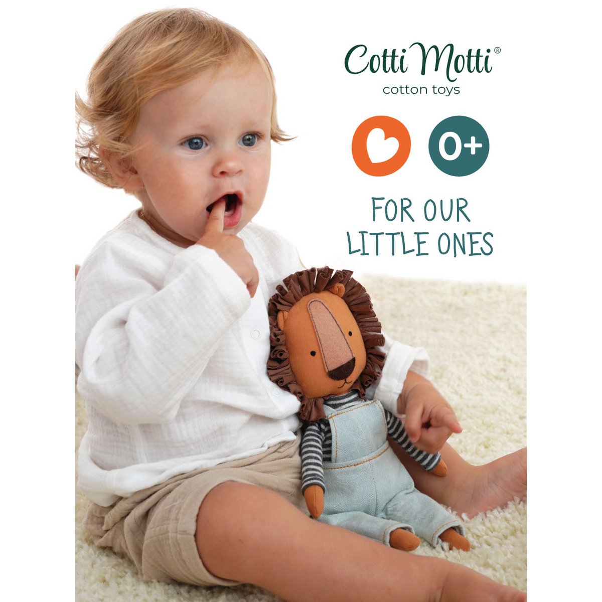 Peluche en coton, Cotti Motti, Simon le Lion (30cm)