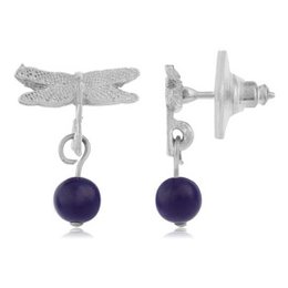 Lapis lazuli dragonfly necklace and earring set