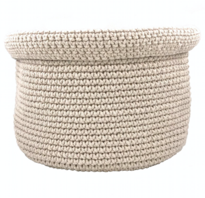Luna-Leena basket off white H18cm - cotton - hand crocheted in Nepal