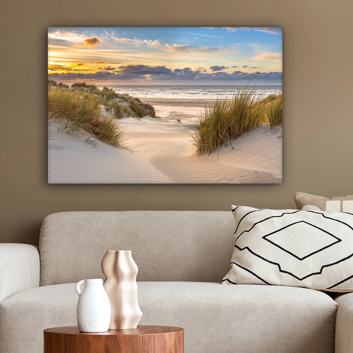 Pintura de lona - Decoración de la pared Beach - Dune - Grass - Sunset - Sala de decoración de la pared - Decoración del dormitorio - Accesorios de habitaciones - Pinturas sobre lienzo