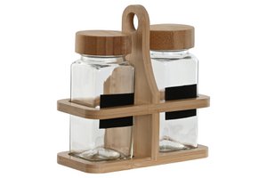 SPICE BOWL SET 2 BAMBOO GLASS 13.2X6.2X13.3 120ML PC212542
