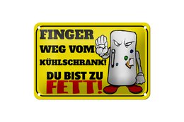 Tin sign saying 12x18cm Stay away from the fridge you decoration