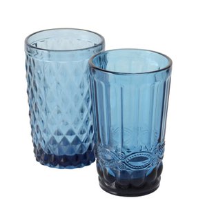 Drinking glasses blue h13cm box of 6 pcs