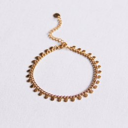 SA832: Steel chain bracelet with coins - gold