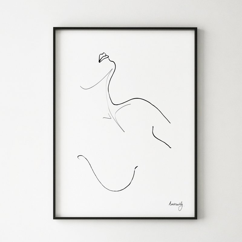 Seduction - Kvinde Skulptur Line Art Print
