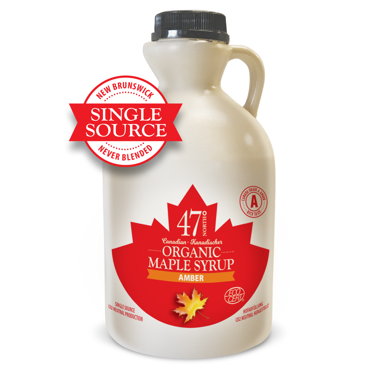 ENKELE BRON Biologische ahornsiroop, Canada klasse A, amber, rijk 1000 ml
