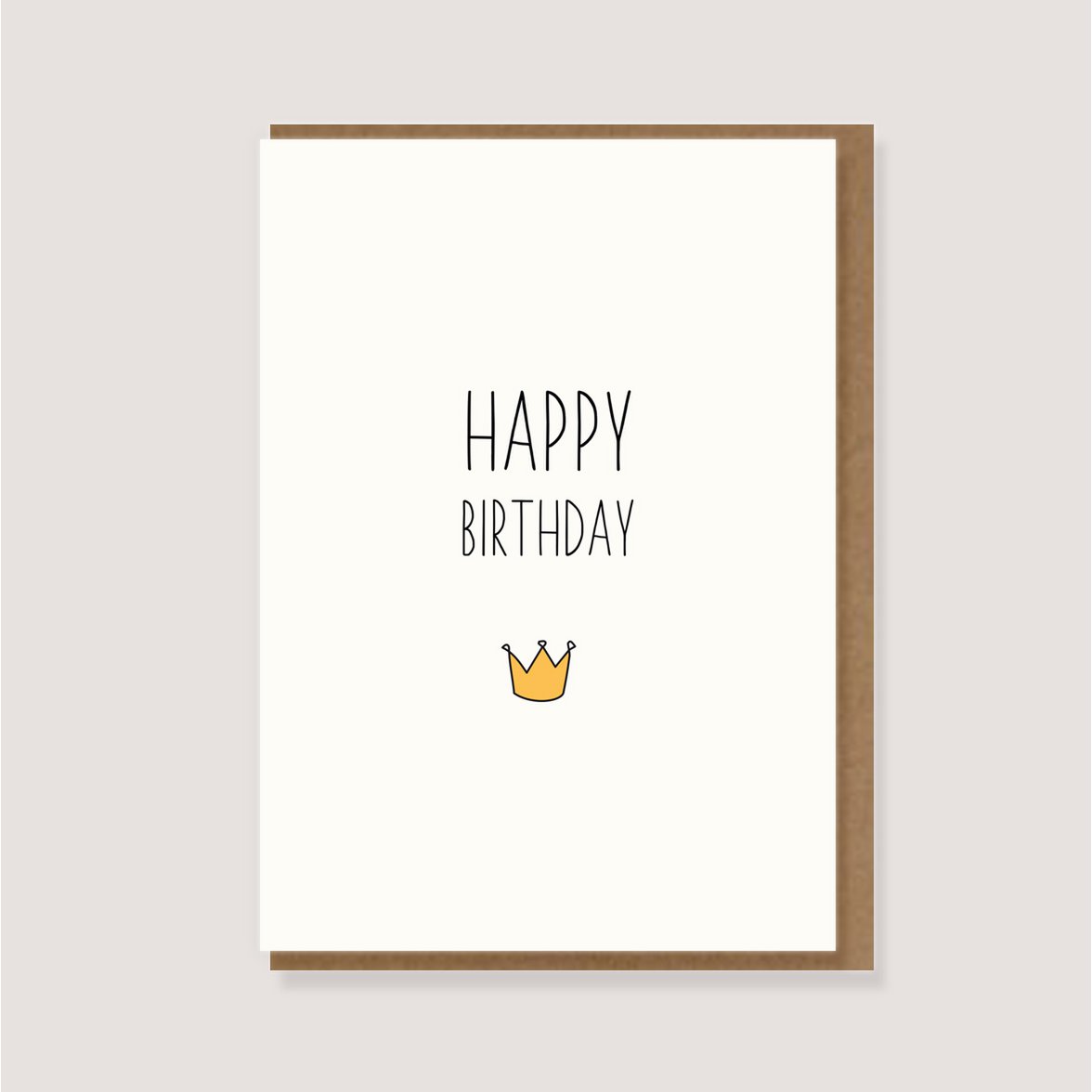 Vouwkaart met envelop - "Kroon - Happy Birthday"