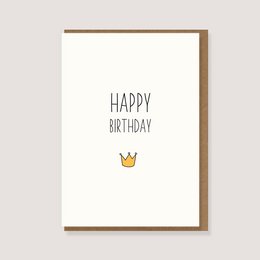 Foldekort med konvolut - "Crown - Happy Birthday"