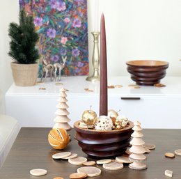 Holzschale - Obstschale - Salatschale - Modell  Twist - choco - verschiedene Größen