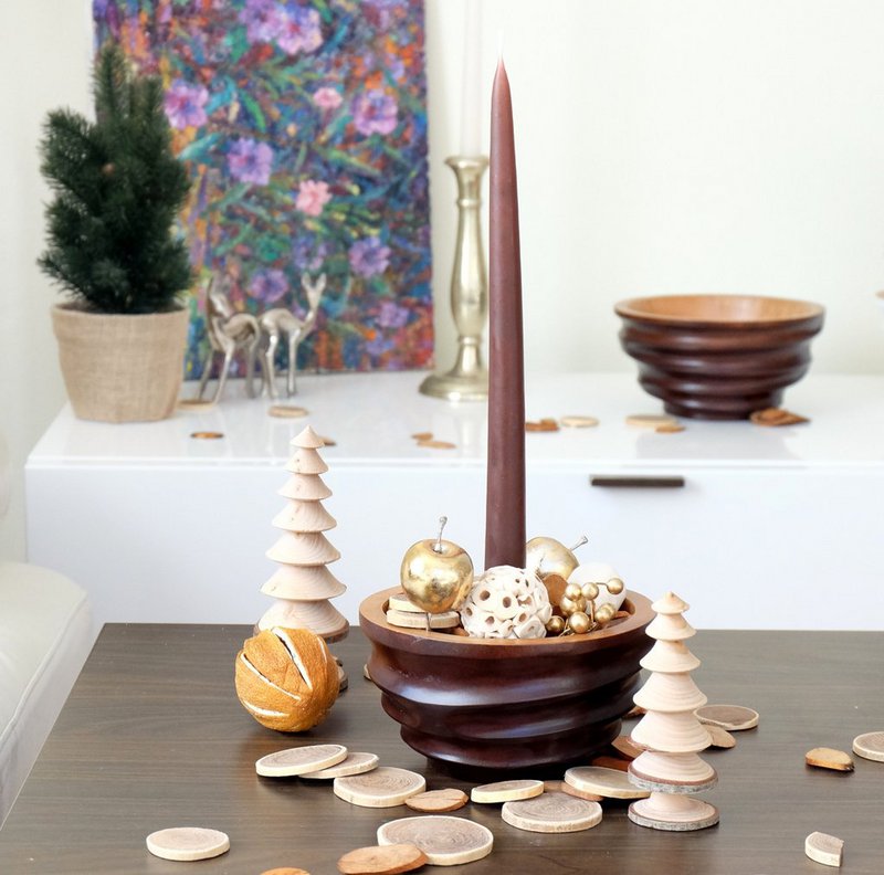 Holzschale - Obstschale - Salatschale - Modell  Twist - choco - verschiedene Größen