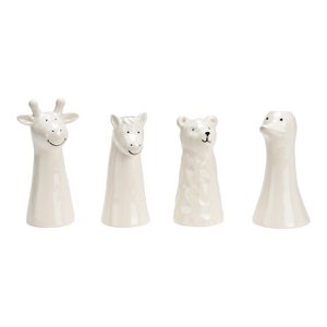 Vase animals made of porcelain white 4-fold, (W/H/D) 7x12x5cm
