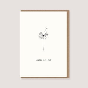 Folding card with envelope - "Dandelion - Our condolences"
