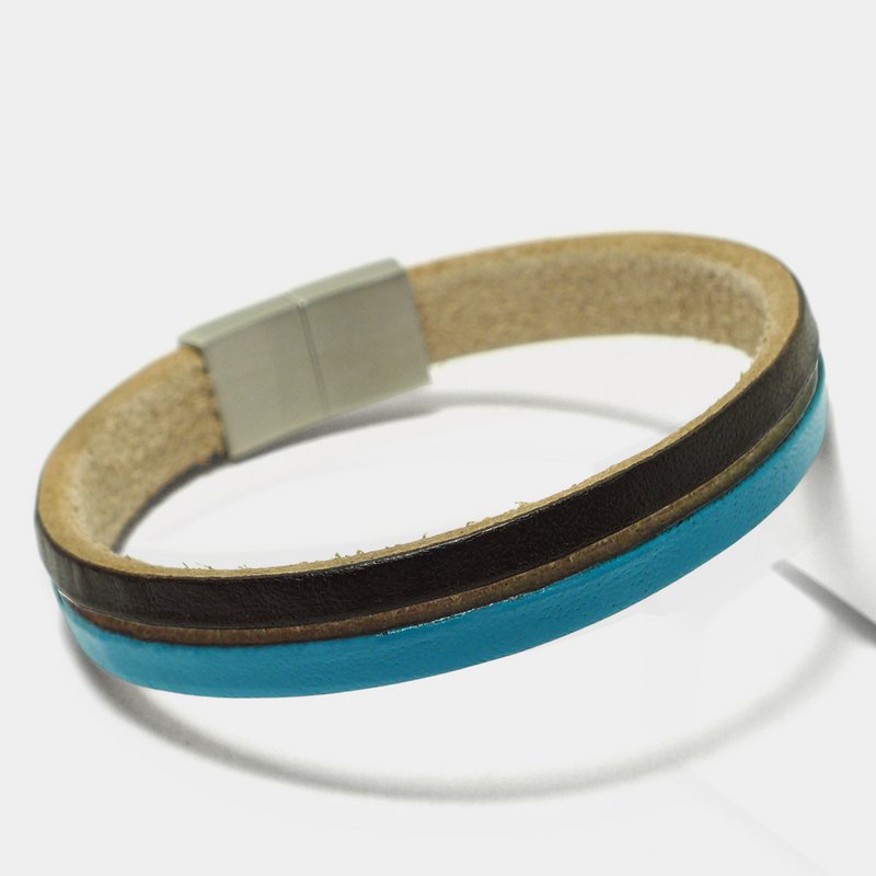 Cuoio stella cruda ck34 - braccialetto da uomo colorato fatto di pelle di alta qualità
