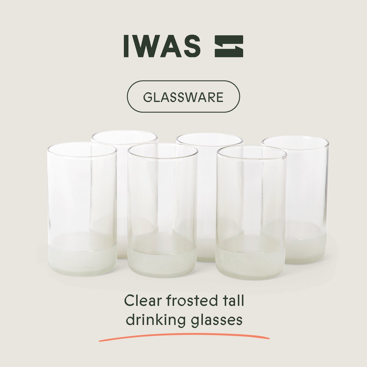 Drikkeglas Clear - Tall (sæt med 6)