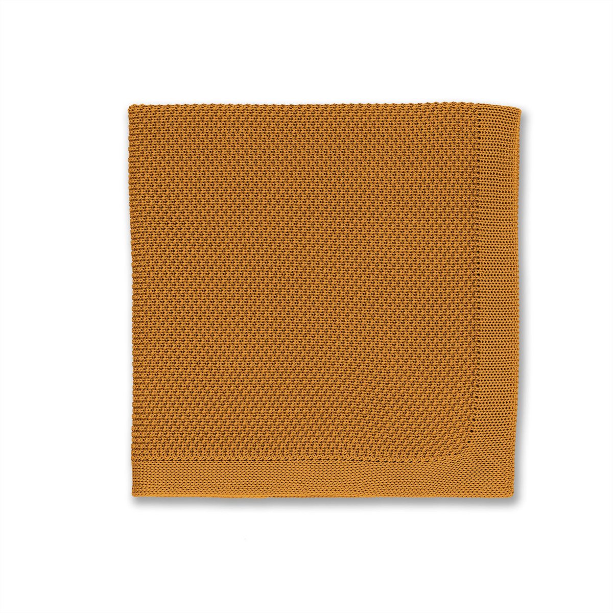 Orange Ember Knitted Bow Tie and Knitted Pocket Square Set