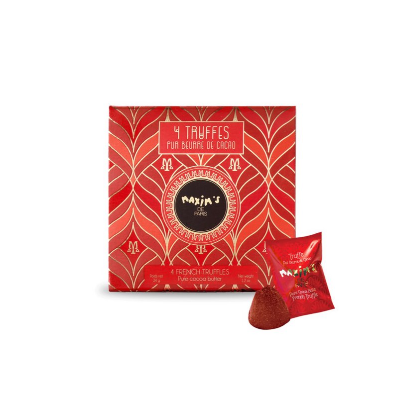 Cardbox 4 French truffles, pure cocoa butter