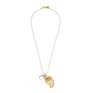 Marilia Capisani korte mode ketting massief blad en kristal - goud