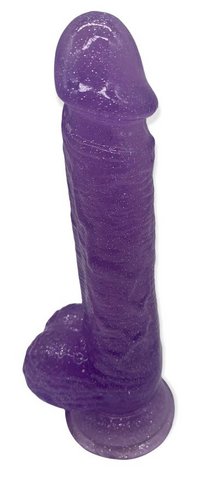 Argus Stardust -Liebhaber lila Glitzer Dildo - 21 cm - verpackt in starker Blasen - bei 001120