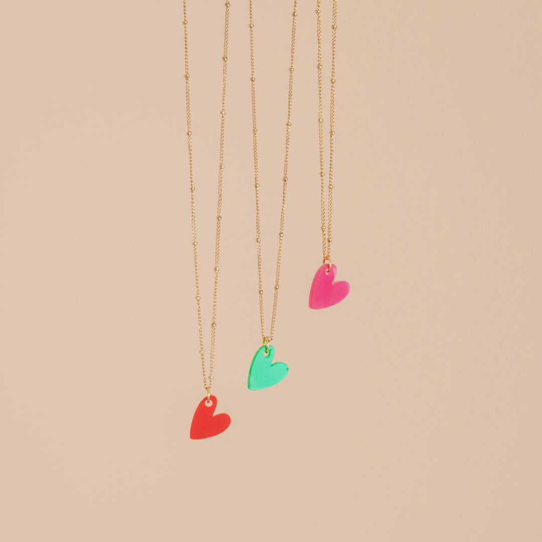 Colgantes Ketting Lume | Corazón Rojo Oro