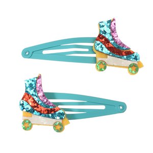 Glitter haarspeldjes (set van 2) - Rolschaats