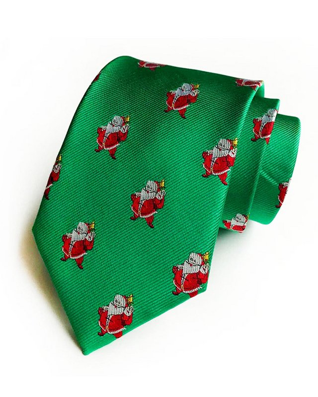 Tie - Green with Santa