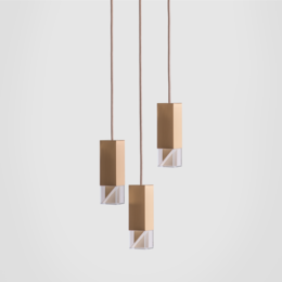 Lamp/One Brass Trio Chandelier