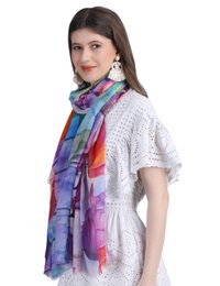 silke tørklæde damer multi blomster