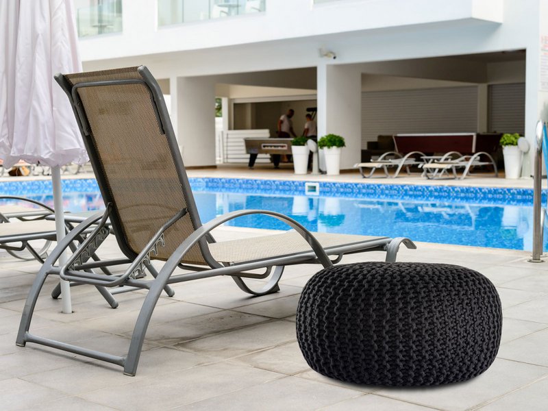 Pouf outdoor ø55cm Sitzpouf Terrasse Pool Garten