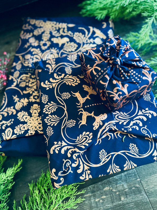 Set of 3 Reusable Recycled Cotton Gift Wrapping MYSTERIOUS Family Pack