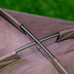 Elevated Dog Bed with Canopy, Pet Bed, Outdoor Dog Lounger with Roof, Breathable, Taffeta Fabric for Camping Gray 92 x 76 x 90 cm