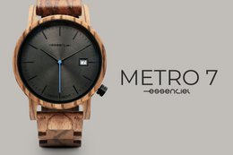Men's watch full zebrano wood
