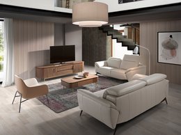 TV cabinet in walnut wood and gold steel 3227