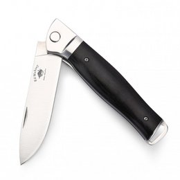 ED MAHONY Ebony Folder 3ème génération du couteau de poche de la série Ground Zero Liner Lock, 440C, bois Pakka noir